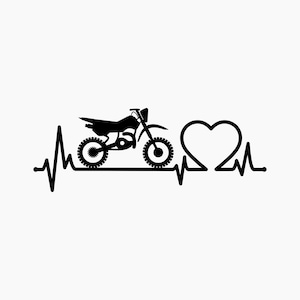 Motocross heartbeat. Svg Png Eps Dxf Cut files.