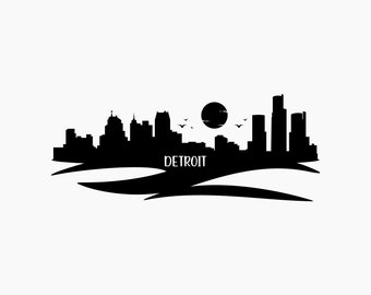 Detroit Skyline Silhouette. Svg Png Eps Dxf Cut Dateien.
