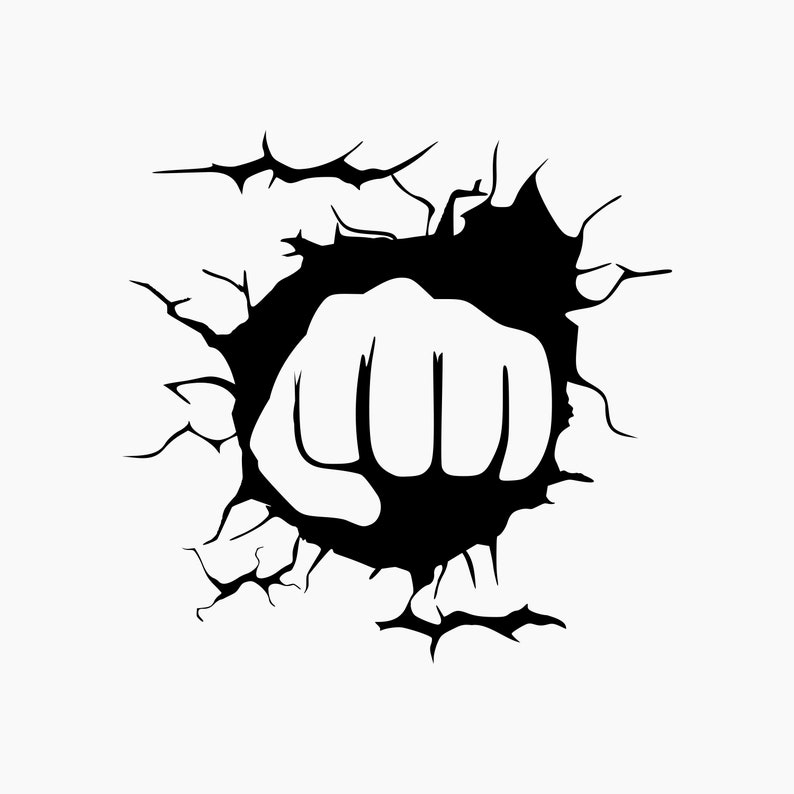 Fist Cracked Wall. Svg Png Eps Dxf Cut Files. - Etsy