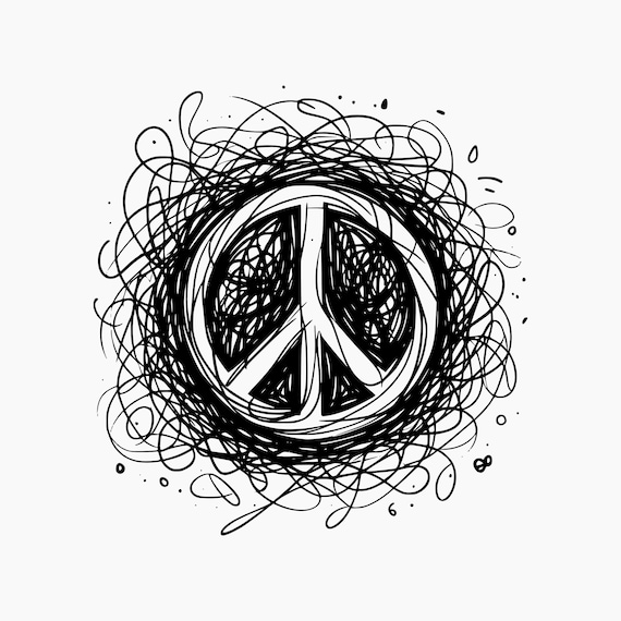 Peace Amidst the Scribbled Storm. Svg Png Eps Dxf Cut Files. - Etsy