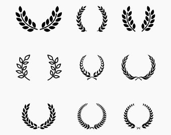 Laurel. Svg Png Eps Dxf Cortar archivos.