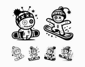 Snowboarding Voodoo Doll SVG Bundle, Graphics (6 Files)