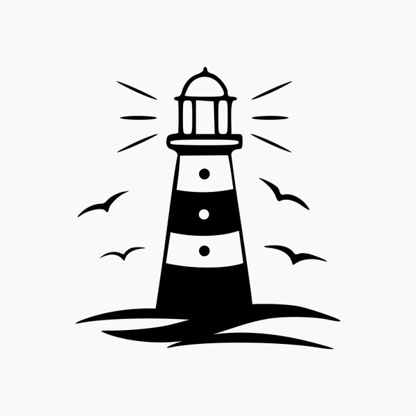 Phare. Fichiers Svg Png Eps Dxf Cut.