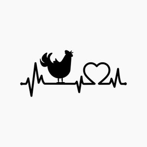 Batimento cardíaco de frango. Arquivos de corte Svg Png Eps Dxf.