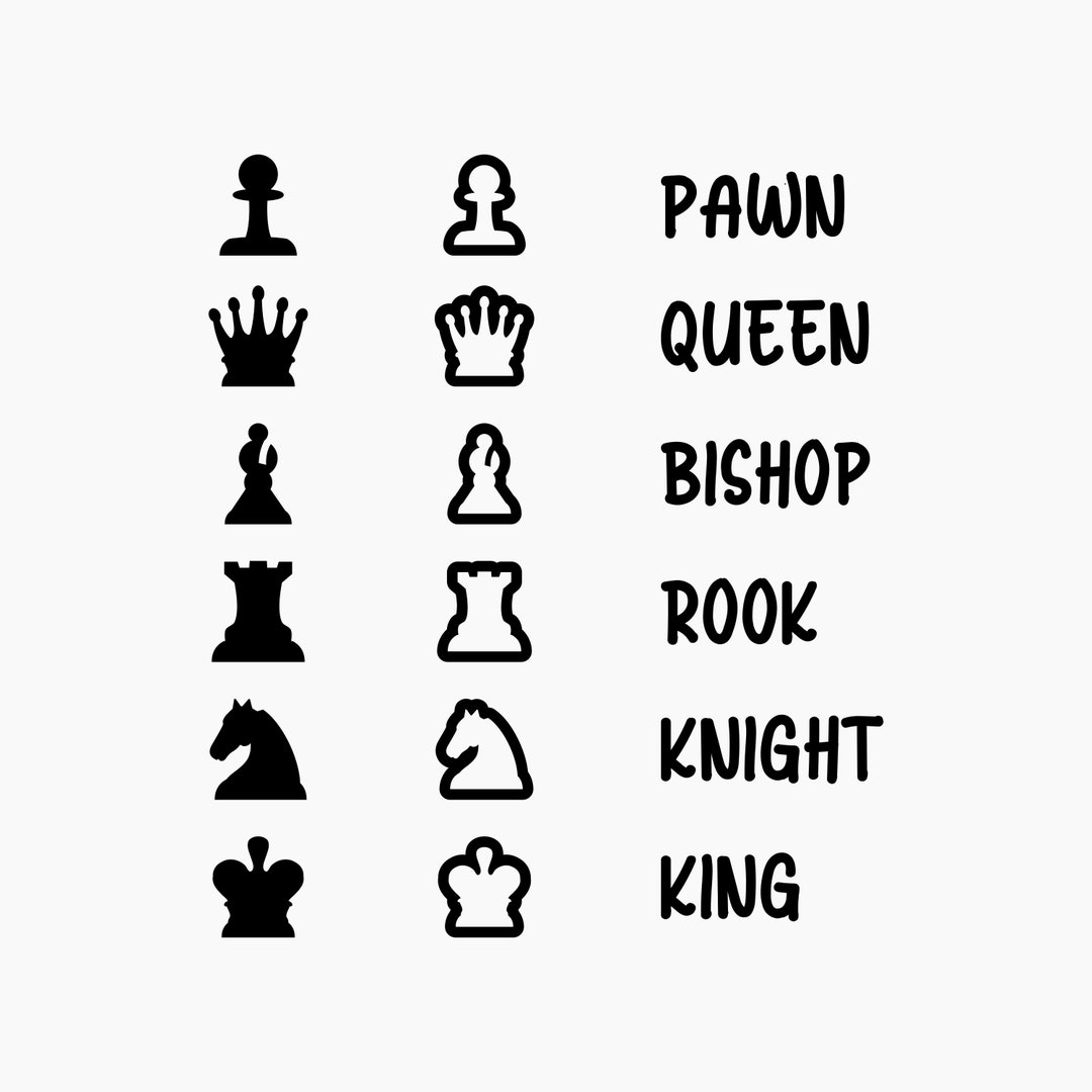 Chess Pieces. Svg Png Eps Dxf Cut Files. - Instant Download - Etsy