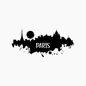 Paris skyline silhouette. Svg Png Eps Dxf Cut files.