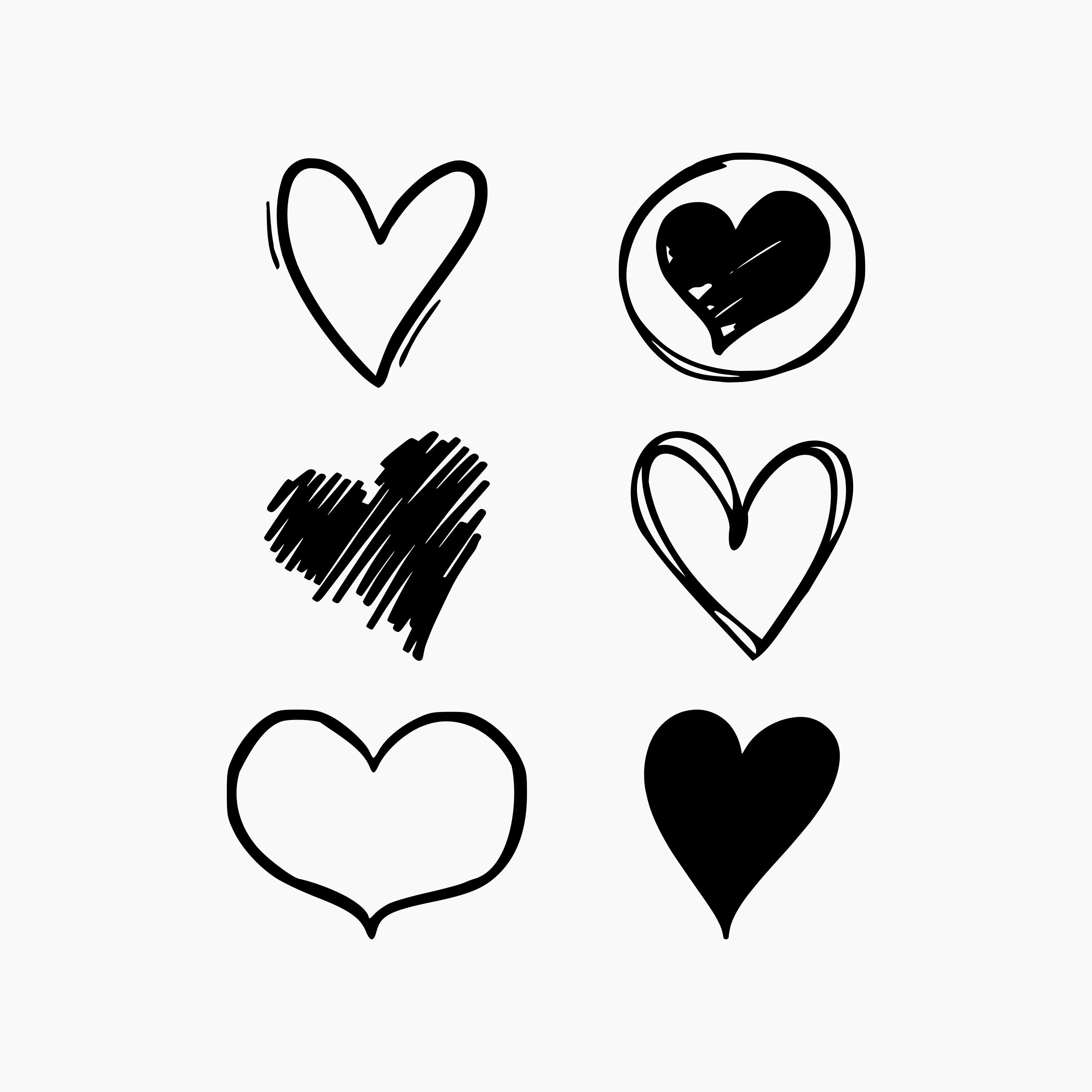 Doodle Heart. Hand Drawn Heart. Svg Png Eps Dxf Cut Files. - Etsy