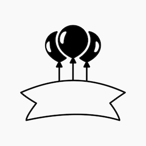 Balloons Ribbon Banner. Svg Png Eps Dxf Cut files.
