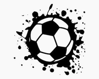 Soccer ball splat ink. Svg Png Eps Dxf Cut files.