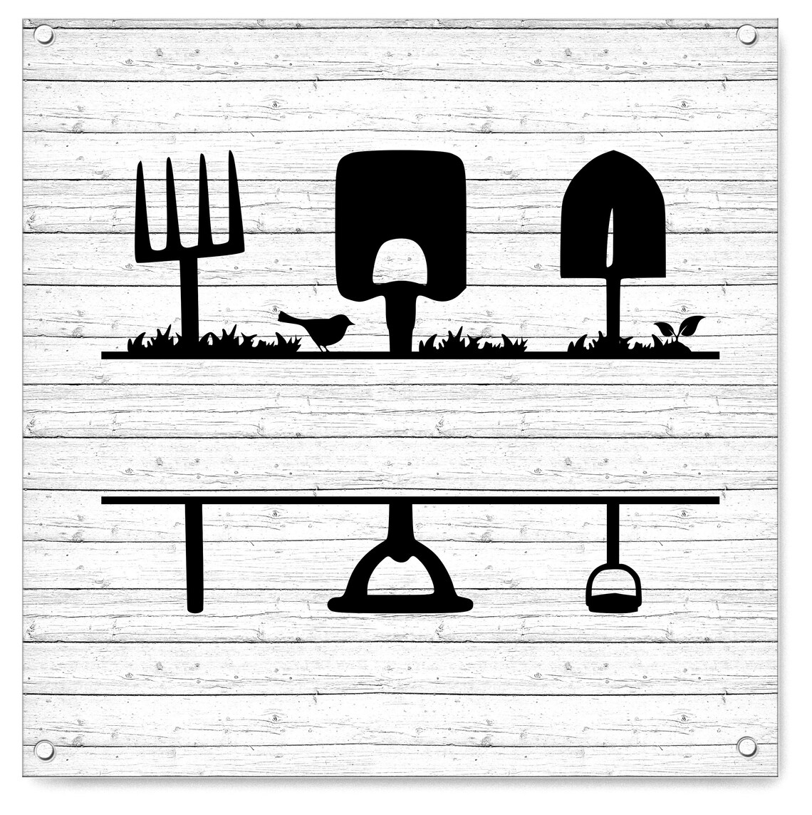 Split Monogram Frame Garden Tools Silhouette. Svg Png Eps Dxf Cut Files ...