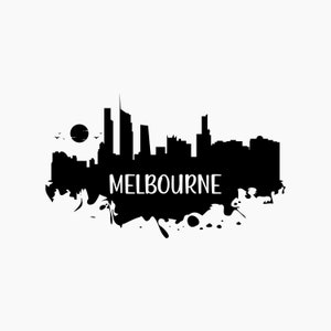 Melbourne Skyline silhouette. Svg Png Eps Dxf Cut files.