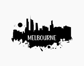 Melbourne Skyline silhouet. Svg Png Eps Dxf Cut bestanden.