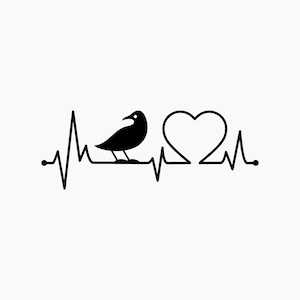 Seagull Heartbeat. Svg Png Eps Dxf Cut files.