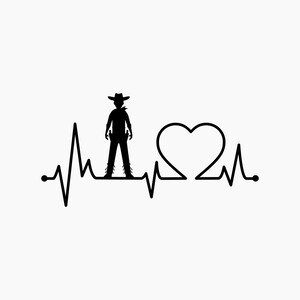 Cowboy Heartbeat. Svg Png Eps Dxf Cut files.