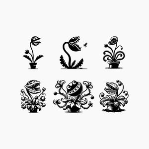 Carnivorous Plant. 6 Svg Bundle. Svg Png Eps Dxf Cut files.