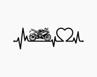 Motorcykelhjärtslag #4. Svg Png Eps Dxf Cut-filer.