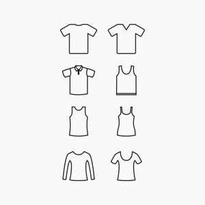T-shirt Outline. Svg Png Eps Dxf Cut files.