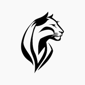 Minimalistyczna głowa Pumy. Pliki Svg Png Eps Dxf Cut.