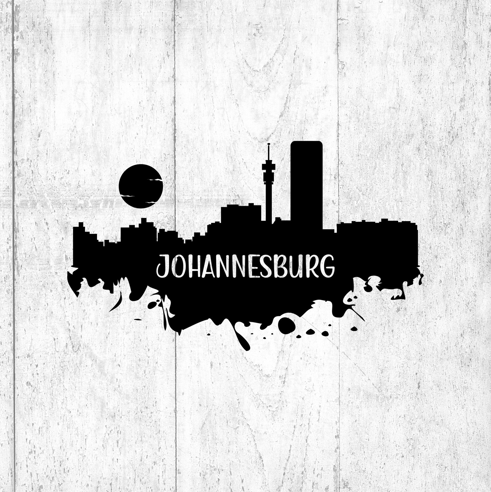 Johannesburg Skyline Silhouette. Svg Png Eps Dxf Cut Files. Etsy