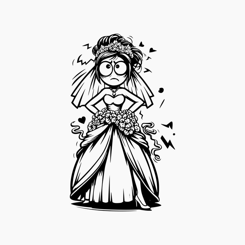 Frazzled Bride on Her Wedding Day. 9 Svg Bundle. Svg Png Eps Dxf Cut ...