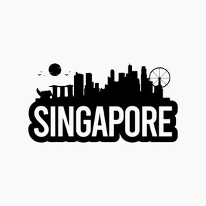 Singapore Bold Skyline. Svg Png Eps Dxf Cut files.