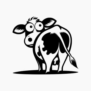 Cartoon koe achterkant. Svg Png Eps Dxf Cut-bestanden.