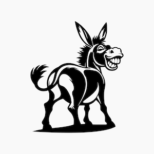 Grappige Cartoon Ezel Van Achteren. Svg Png Eps Dxf Cut-bestanden.