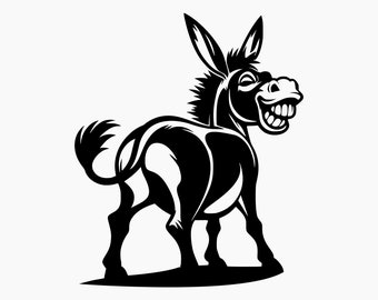 Funny Cartoon Donkey From Behind. Svg Png Eps Dxf Cut files.