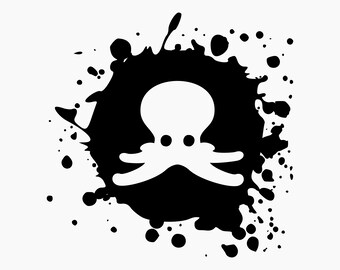 Tinta Splat de pulpo. Archivos de corte Svg Png Eps Dxf.
