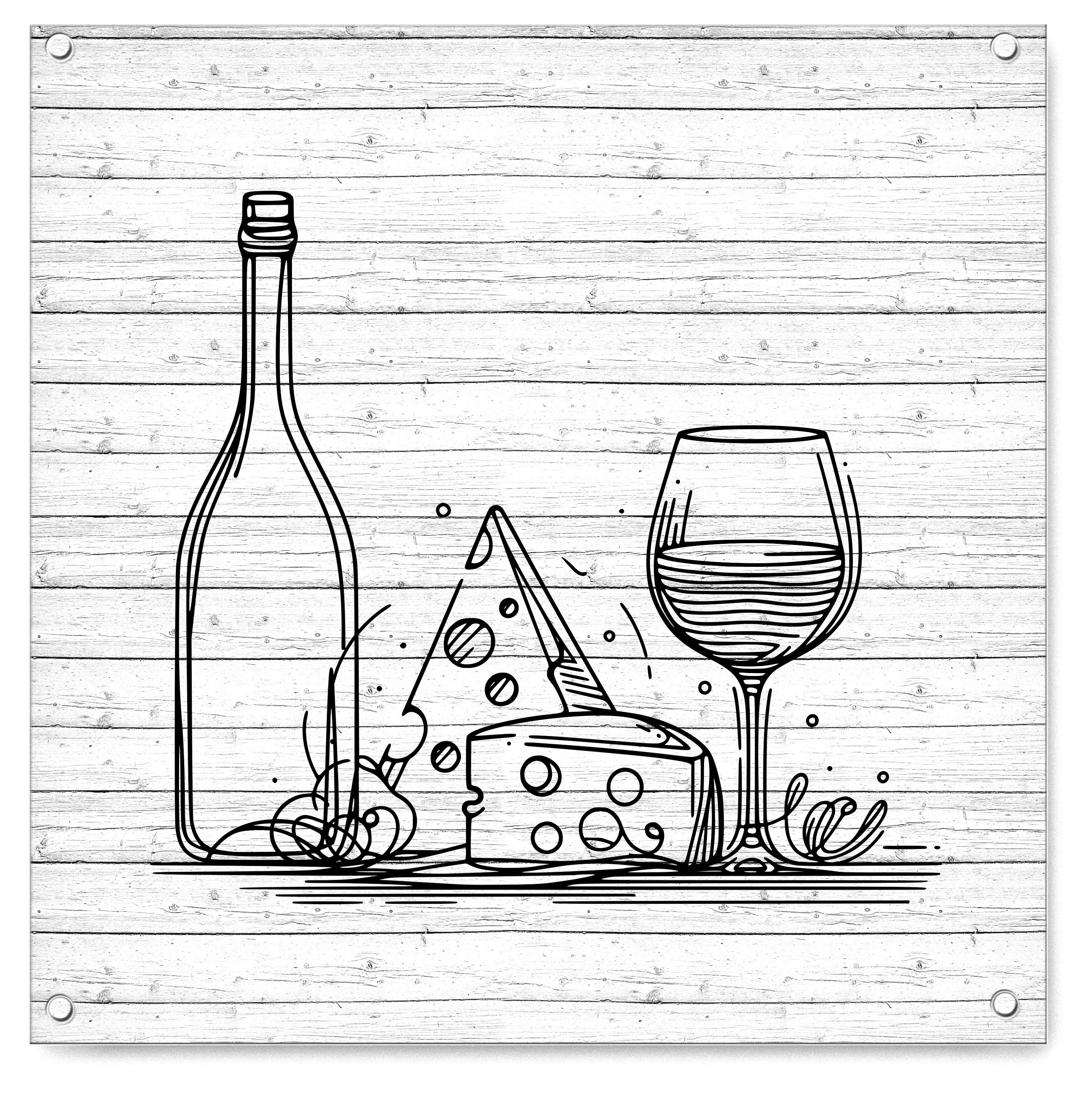 ワインとチーズ。線画。SVG、PNG、EPS、DXF カット ファイル。 - Etsy 日本