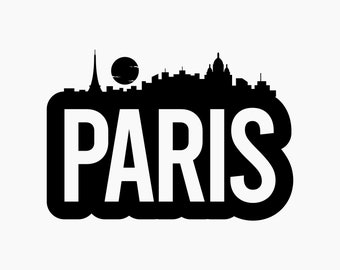 パリの大胆なスカイライン。SVG、PNG、EPS、DXF カット ファイル。