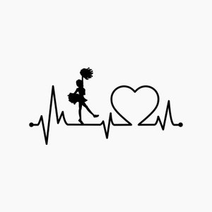 Cheerleader Heartbeat. Svg Png Eps Dxf Cut files.