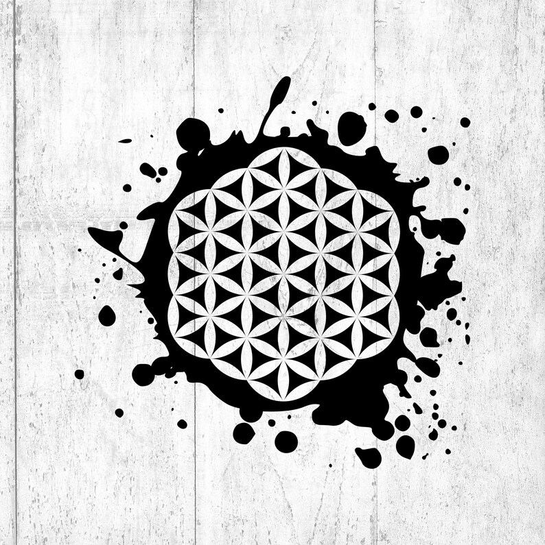 Flower of Life Splat Ink. Svg Png Eps Dxf Cut Files. Etsy