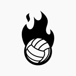 Flaming volleyball ball. Svg Png Eps Dxf Cut files.