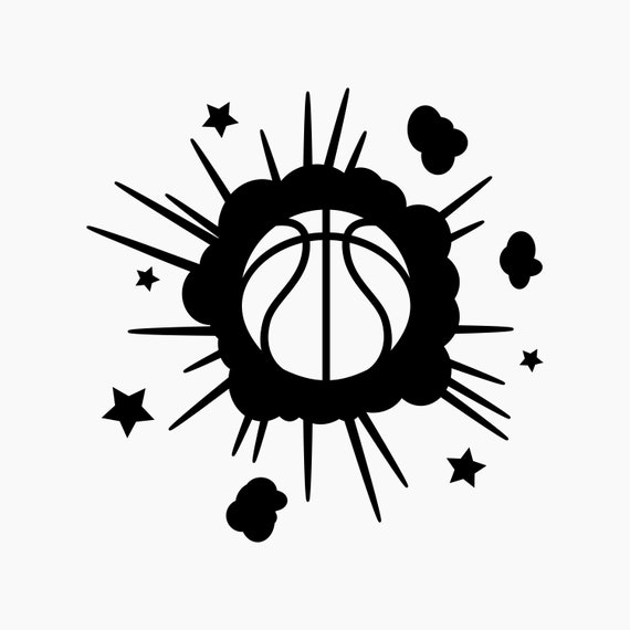 Coeur noir ballon de basketball' Autocollant