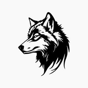 Wolf Face. Svg Png Eps Dxf Cut files.