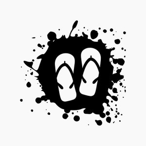 Flip Flops Splat Ink. Svg Png Eps Dxf Cut files.