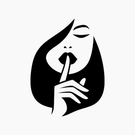 Lip Silence Sign. Svg Png Eps Dxf Cut Files. - Etsy