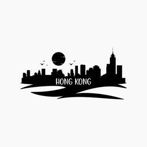 Hong Kong Skyline silhouette. Svg Png Eps Dxf Cut files.