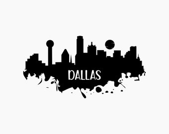Dallas Skyline silhouette. Svg Png Eps Dxf Cut files.