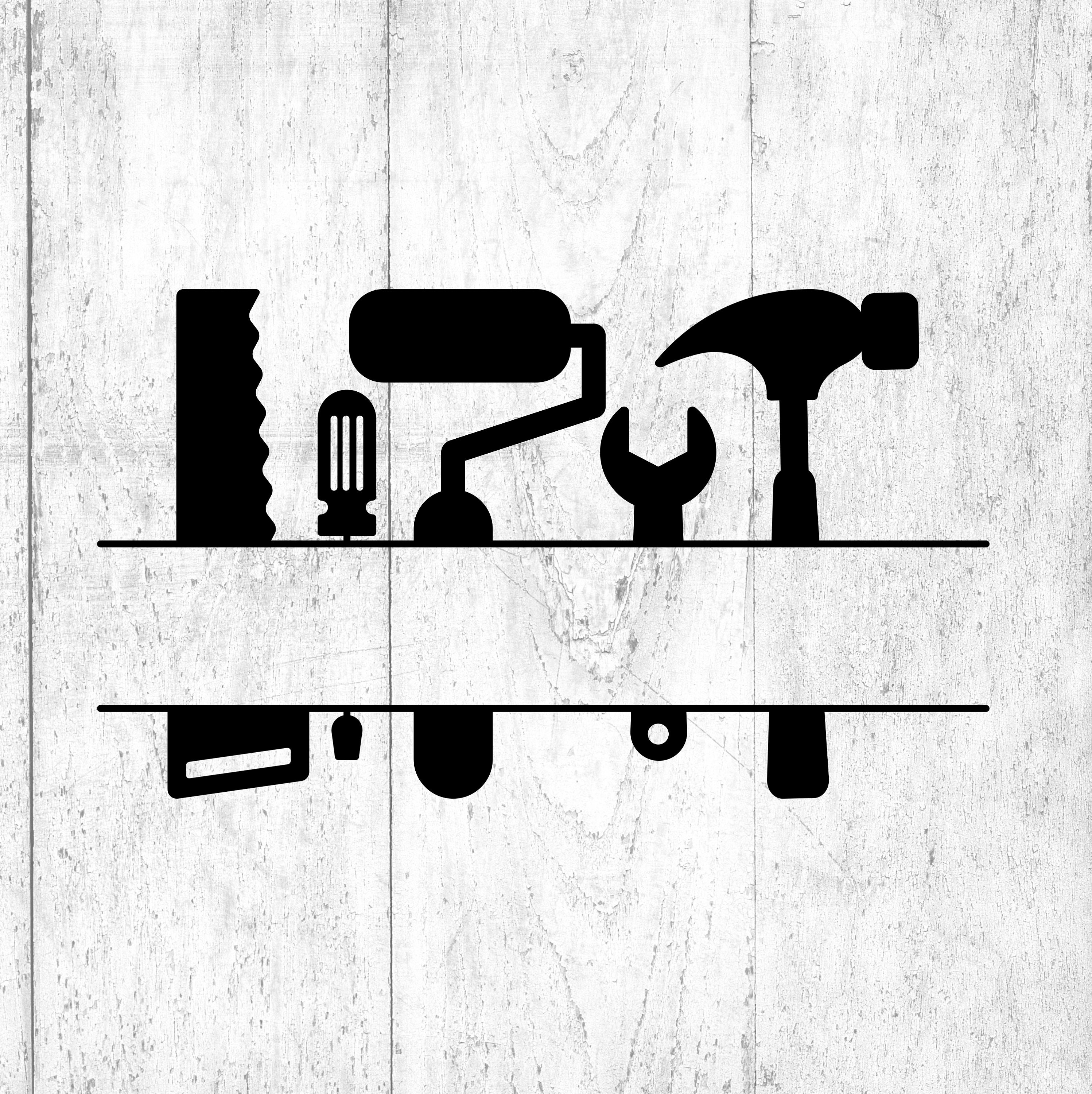 Handyman Tools Split Monogram Frame. Svg Png Eps Dxf Cut Files. - Etsy