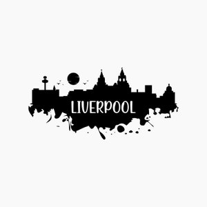 Liverpool Skyline silhouette. Svg Png Eps Dxf Cut files.