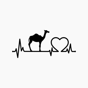 Dromedary Heartbeat. Svg Png Eps Dxf Cut files.