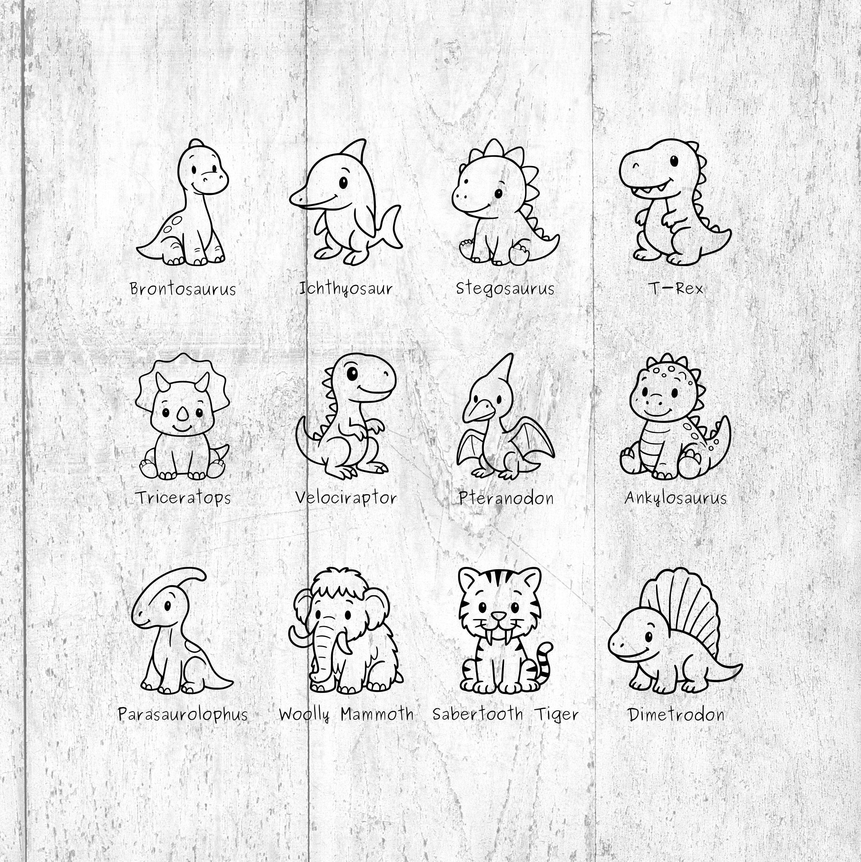 Kawaii Dinosaur SVG Bundle – Dino Clipart, Cut Files - Etsy