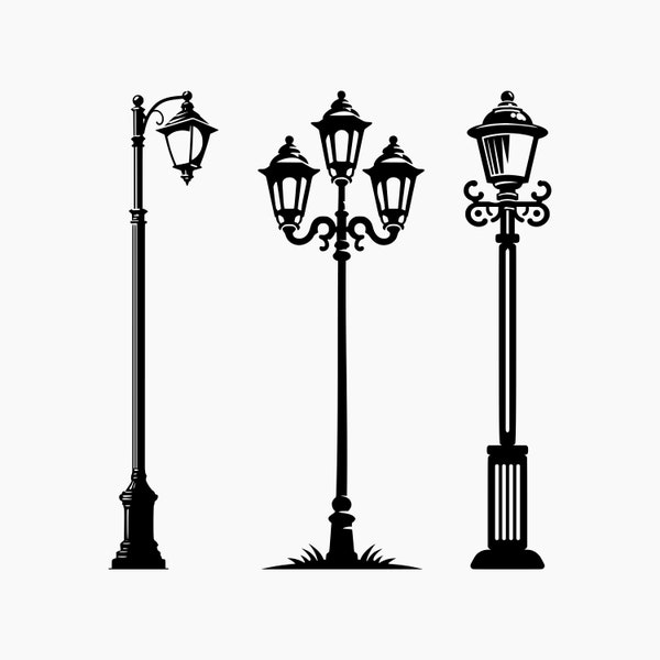 Lamp Post. Svg Png Eps Dxf Cut files.