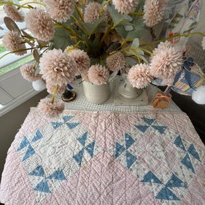 Vintage Cutter Quilt Piece: Handmade Patchwork Farmhouse Decor pattern  for repurposing