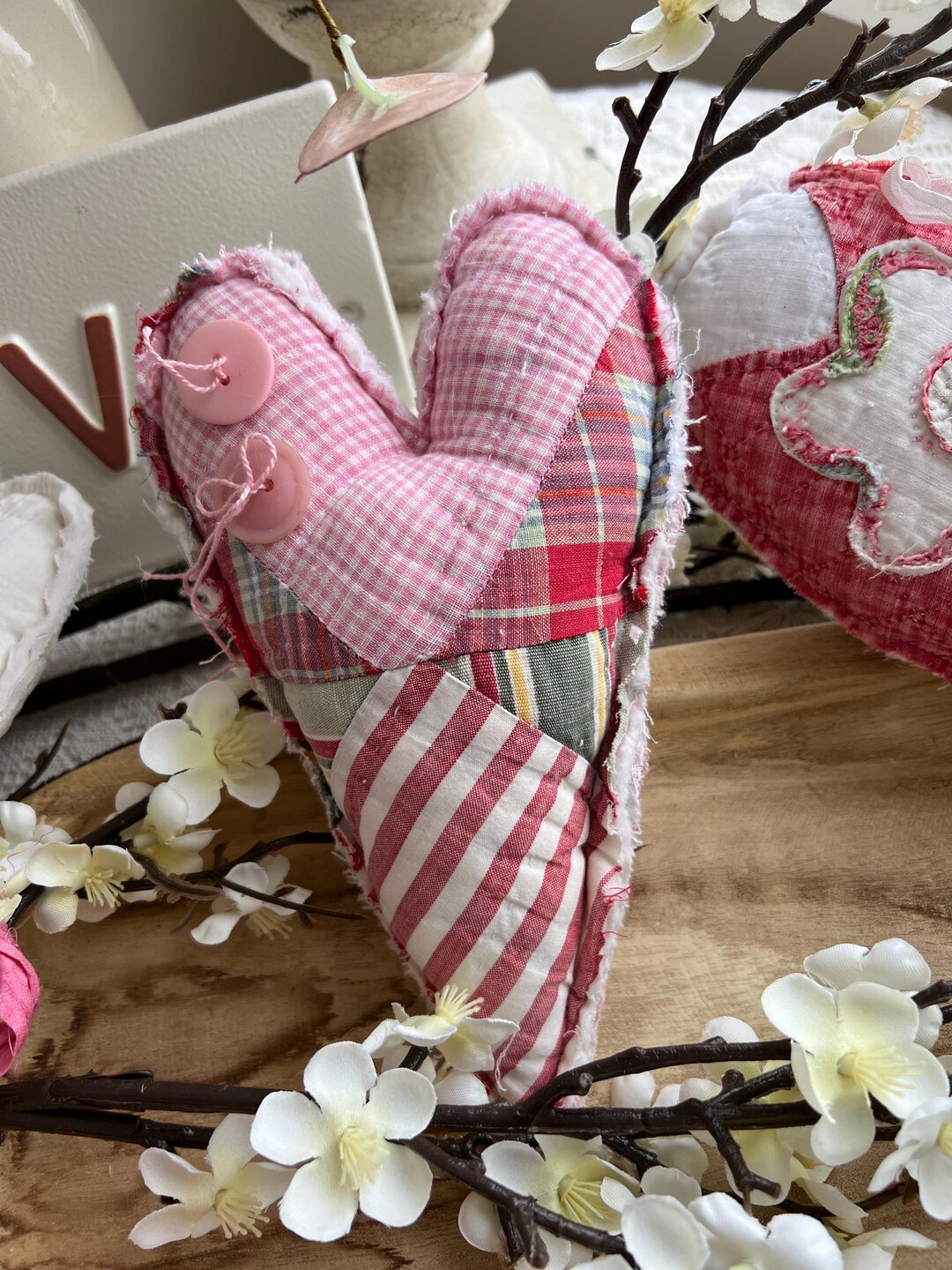 Handmade Vintage Quilt Heart - Farmhouse Valentine Decor - Etsy