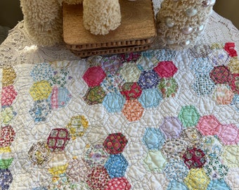 Handmade Vintage Patchwork Block / Blue Cotton Cutter Quilt - Etsy