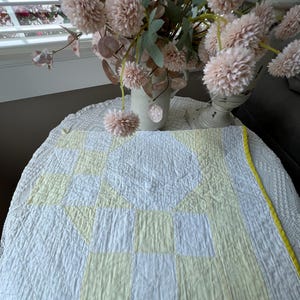 Vintage Cutter Quilt Piece: Handmade Patchwork Farmhouse Decor pattern  for repurposing.