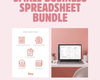 Small Business Spreadsheet Bundle Bookkeeping, Inventory Pricing Calculator Client Tracker Excel Google Sheets Template Instant Download